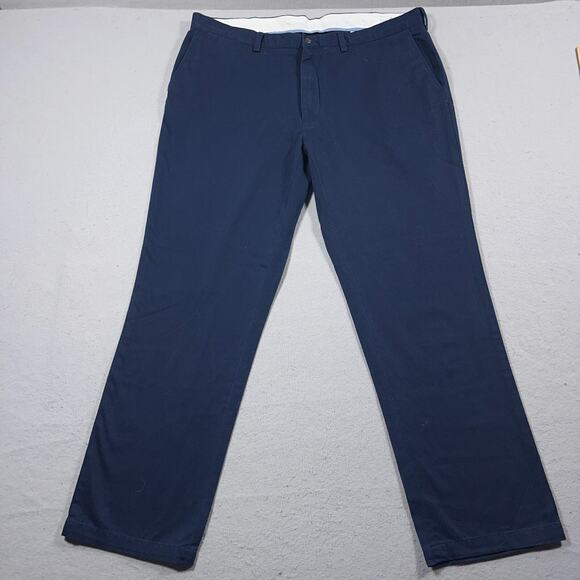 Polo Ralph Lauren Pants Men 40x30 Classic Fit Chino Blue‎ Flat Front Business - Picture 1 of 12